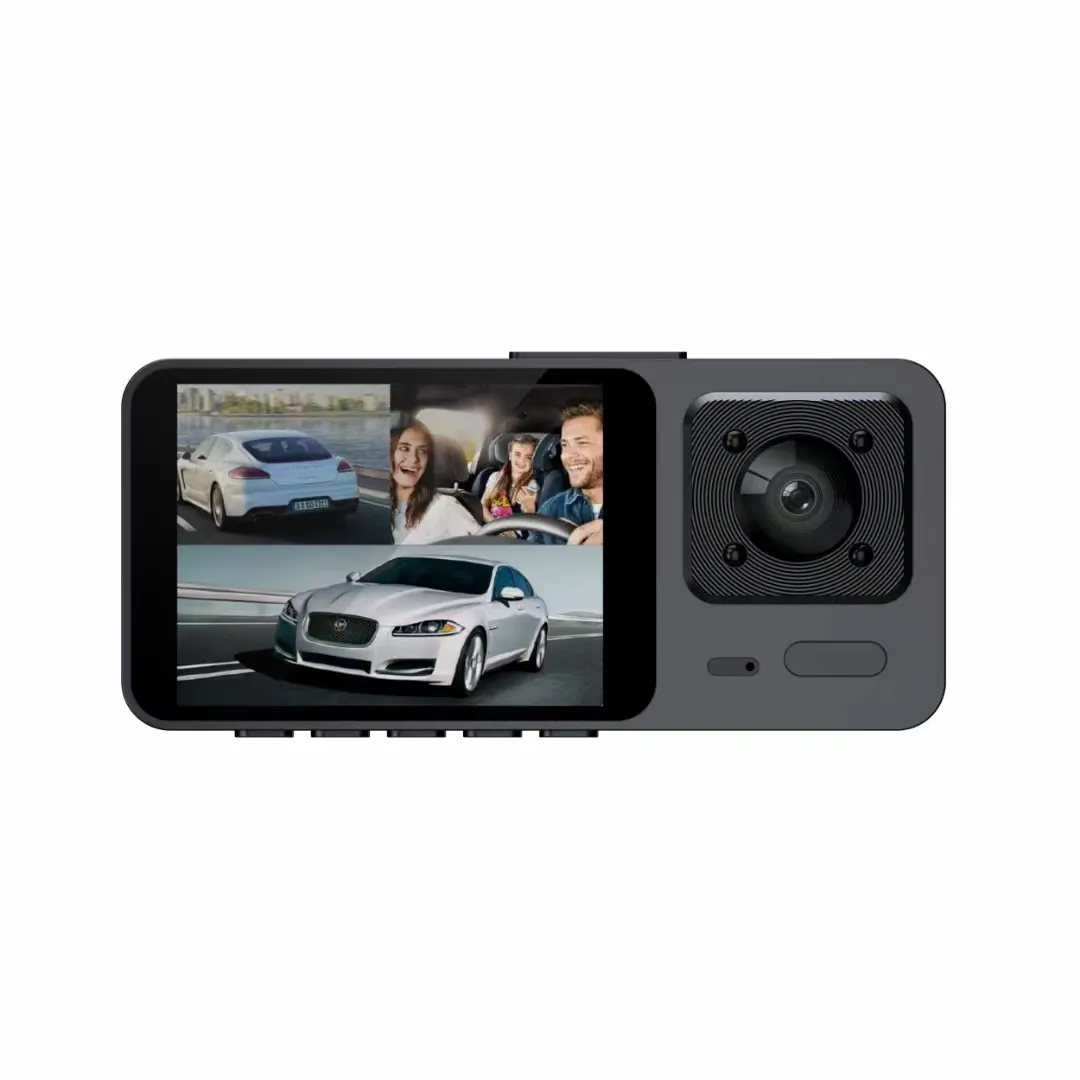 Câmera de ré automotiva, lente dupla, dvr, 1080p, modo triplo, gravador de vídeo, câmera traseira, visão noturna para dvr, carro