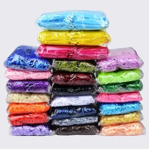 Best Seller 100PCS/Pack 9x12cm Premium Quality Sheer Organza Gift Drawstring Pouches in Stock