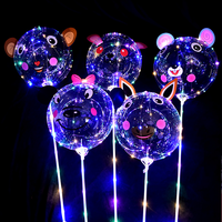 Vente en gros à bas prix, nouvelle vente chaude, ballons Bobo lumineux transparents en PVC, lumières LED multicolores, ballons Bobo pour mariage