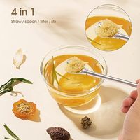 Paille à boire réutilisable en acier inoxydable avec filtre-cuillère pour Yerba Mate - Articles de bar