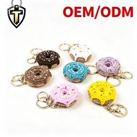 Porte-clés Donut fini, fait main au crochet, en fil, style moderne minimaliste, petit modèle pour enfants