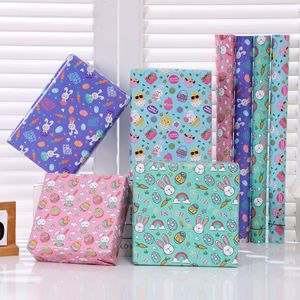 Papier d'emballage de Pâques DAMAI pour enfants et adultes, emballage cadeau de fête avec motif d'œuf, de lapin et de lettres joyeuses de Pâques, emballage de Pâques - Product Image 1