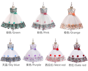 FSMKTZ Ragazza di Fiore Vestito Da Cerimonia Nuziale del Vestito Da Sera di Trascinamento Lungo della ragazza Puffy Gonna Costumi Estate del Bambino Pannello Esterno Della Principessa L5045 - Product Image 6