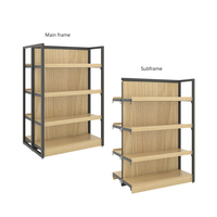 Supermarkt Snacks Stalen En Houten Planken Gemak Winkel Planken Tabak En Wijn Cosmetica Display Planken