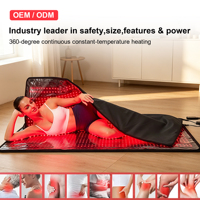 Couverture imperméable amovible Fitkang pour thérapie par lumière rouge, couverture chauffante infrarouge avec 2 contrôleurs