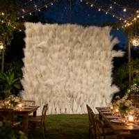 Backdrop Dinding Rumput Pampas & Buluh Buatan Berbahan Kain Langsung dari Pabrik untuk Dekorasi Acara Pesta Pernikahan