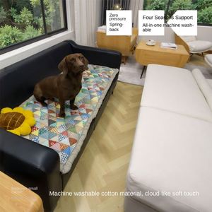 Simple Modern Stylish Plaid Polyester Rectangle <b>Sofa</b> Cushion All Seasons Machine Washable Anti-Slip Soft Touch <b>Dogs</b> Cat Pet Mat - Product Image 4