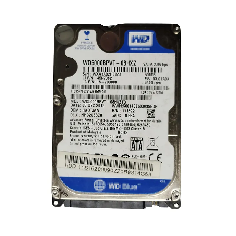 الجملة تستخدم Hdd 500 Gb محرك الأقراص الصلبة الداخلي القرص 3.5 بوصة Hdd 500 Gb لأجهزة الكمبيوتر المحمول