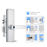 Cerradura Inteligente EY-528 con Huella Dactilar y Tarjeta de Memoria TTLOCK para Puertas de Madera, Aluminio, Acero, Latón y Acero Inoxidable, con Wi-Fi