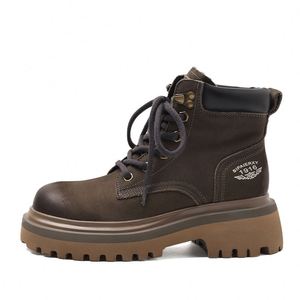 Autumn and <b>Winter</b> Unisex Motorcycle <b>Boots</b> Height-Increasing Lace up High Top Anti Slip <b>Boots</b> Outdoor <b>Work</b> <b>Boots</b> - Product Image 5