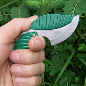 Mini Pocket Folding Green and Gold Leaf Shape <b>Camping</b> Knife - Product Image 6