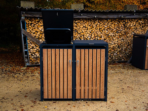 Large Capacity Metal Waste Bins with Lid Pull Out Waste <strong>Segregation</strong> Sorting Bins for Outdoor Home Office Garden Commercial Use - Product Image 5