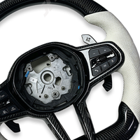 Volant en cuir blanc et fibre de carbone pour BMW F30 F10 G01 G20 G30 E70 E90 E92 M3 M4 M5 X3 X5 X6 Z4 G28 G29 G30 G80