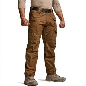 Pantalones Cargo Tácticos Color Caqui para Hombre, con Múltiples Bolsillos, Material de Lona, Estilo de Ropa de Trabajo, Secado Rápido, Peso Medio, para Otoño y Actividades al Aire Libre - Product Image 1