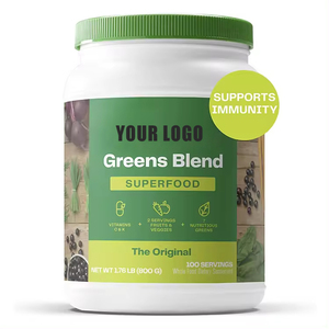 Odm Super Greens Powder Poudre de superaliments de qualité supérieure Aliments entiers Enzymes digestives et mélanges de probiotiques Poudre de légumes verts biologiques - Product Image 4