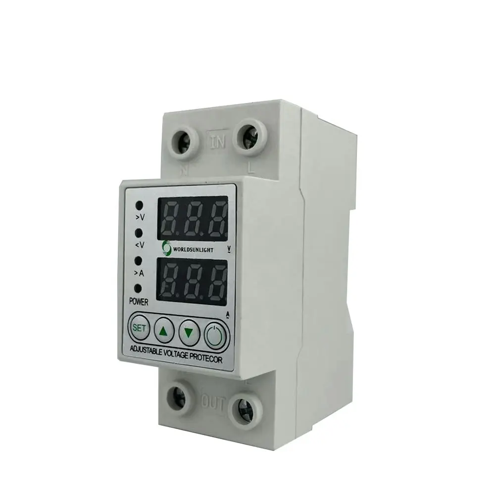 30A 40A 50A 63A 80A 100A 230V Din Rail Adjustable Over Voltage And Under Voltage Protective Device Protector Relay