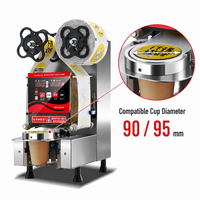 Machine à sceller les gobelets commerciale Baiwin en acier inoxydable 95/90 mm pour smoothies et bubble tea