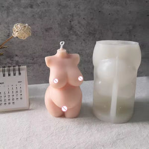 J173 Nouveau design Soja parfumé <span class=keywords><strong>Femmes</strong></span> <span class=keywords><strong>enceintes</strong></span> Corps nu Torse incurvé Bougie Moule Allaitement Femme Bougie Moules en silicone - Product Image 3