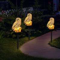 Lampes solaires de jardin Lampes solaires décoratives d'extérieur en résine Hibou avec piquet pour jardin, pelouse, chemin et jardin Décorations de cour