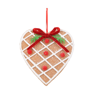 Heart Shaped <b>Gingerbread</b> Ornament Glitter Fabric Hanging <b>Decoration</b> for <b>Christmas</b> Tree Window Holiday Wholesale - Product Image 1