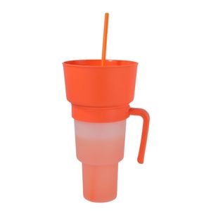 Vaso de aperitivos 2 en 1 con mango de tazón de paja, taza doble para beber palomitas de maíz, tazas reutilizables a prueba de fugas para niños pequeños, ataque de aperitivos - Product Image 5