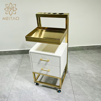 Chariot de rangement haut de gamme pour salon de beauté, nouveau design, blanc/noir, pour pédicure et manucure, USA