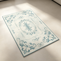 Tapis de salon rectangulaire en fibre de polyester à motifs rétro européens, décoration d'intérieur, prix d'usine