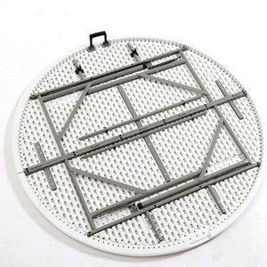 Factory Direct OEM ODM 48inch Round Folding Plastic <b>Table</b>, Portable Outdoor Banquet <b>Table</b> for Patio, <b>BBQ</b>, Party, Camping, Event - Product Image 5