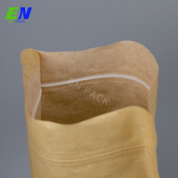 Emballage en papier kraft biodégradable personnalisé OEM pochette à café en plastique à fenêtre transparente avec fermeture éclair pour le stockage des herbes et du sucre