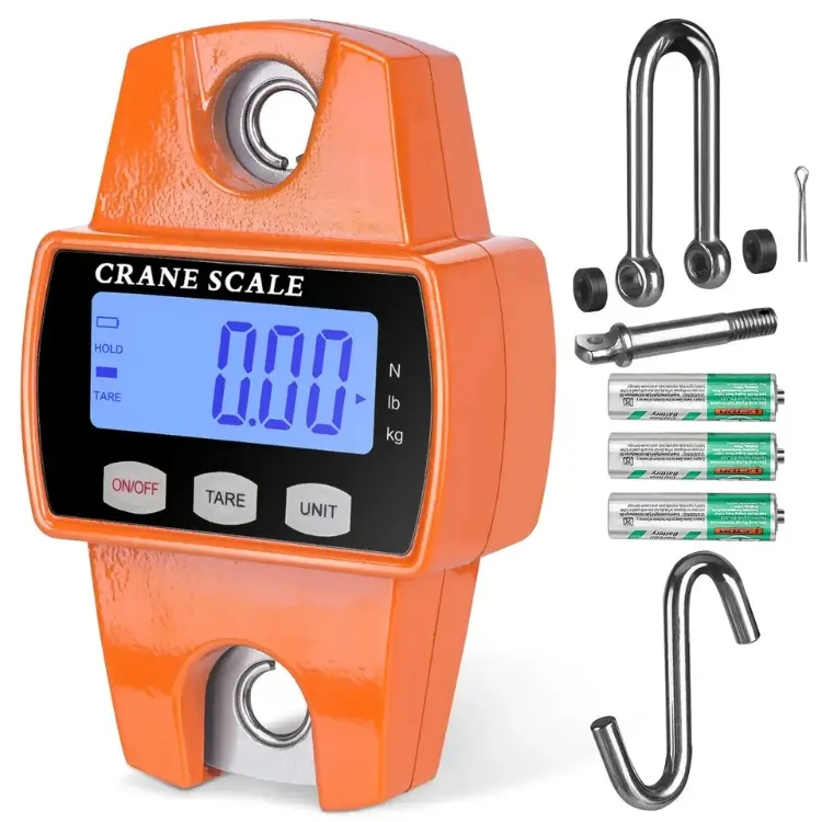 Veidt Pesando 1ton Ocs Crane Scale Electronic Pesagem Hanging Scale Peso Função 3 * AAA Dry Battery Steel LCD 1000kg
