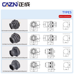 Spina E10 aviazione maschio femmina supporto anteriore PCB pannello di saldatura presa a baionetta connettore 2 3 4 5 6 7 10 12 Pin - Product Image 6