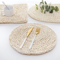 Hitzebeständige Gewebte Natürliche Geflochtene Untersetzer Hohle Weiden-Platzteller Thanksgiving Weihnachten Esstisch-Accessoires