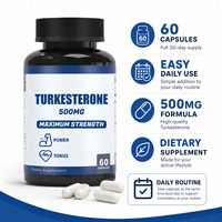 Service de Marque Blanche : Capsules de Turkesterone Pure 500mg pour la Puissance et la Croissance Musculaire des Hommes Adultes, Certifiées GMP, Végétaliennes, Faible Teneur en Matières Grasses