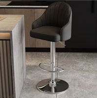 Tabouret de bar moderne STG à pieds métalliques, réglable et pivotant, pour salle à manger/salon, mobilier commercial