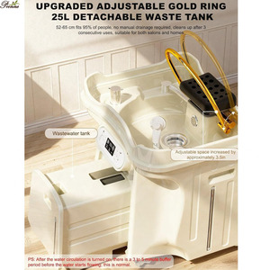 Cápsula de Tratamiento Spa para el Cuidado del Cuero Cabelludo en Casa, Cama Portátil Ajustable en Altura con Tanque de Residuos de 25L y Lavabo para Champú - Product Image 5