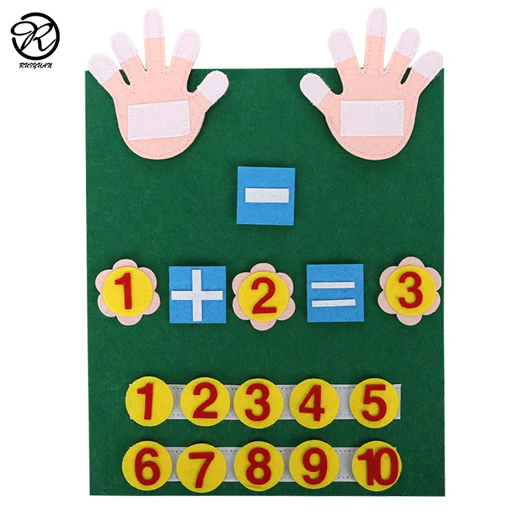 Filz Finger Mathe Spielzeug Filz Finger und Nummer Matching Toy Montessori Mathe Filz Lernspiel zeug für Kinder lernen