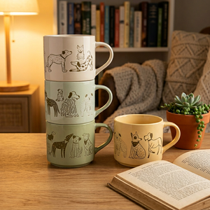Nouvelles tasses en céramique de porcelaine au design original, peintes à la main, motif chat et chien, cadeau créatif, compatibles micro-ondes et lave-vaisselle, pour le camping - Product Image 1