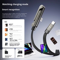 Kabel Data USB Type-C Pengisian Cepat 240W, Kabel Lipat Berbahan Kain untuk Ponsel Gaming Android, Menonton Video