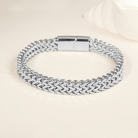 CLIORO Bracciale Unisex Impermeabile a Doppio Strato con Catena Intrecciata, Gioiello da Polso Trendy Hip Hop per Uso Quotidiano