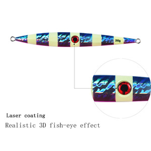 Señuelo de Pesca Jig de 250g, Hundimiento Rápido, Luminoso con Ojo Láser, para Pesca de Atún en Alta Mar, Aleación de Plomo - Product Image 3