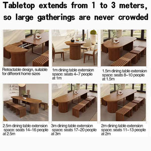 <span class=keywords><strong>Mesa</strong></span> de <span class=keywords><strong>Comedor</strong></span> <span class=keywords><strong>Extensible</strong></span> Rectangular de Madera Maciza de Alta Gama, de 1m a 3m, <span class=keywords><strong>para</strong></span> Varias <span class=keywords><strong>Personas</strong></span>, Venta Directa de Fábrica - Product Image 4