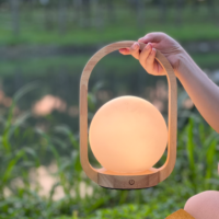 Lampe de nuit portable à LED rechargeable 2000mAh, dôme en verre de lanterne, décoration sans fil, usine BSCI