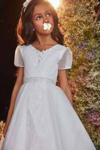 Vestidos de fiesta de boda para niños, ropa sin mangas de alta calidad, vestidos de flores blancas para niñas - Product Image 2