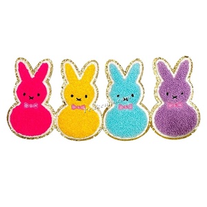 Parches personalizados de moda <span class=keywords><strong>Big</strong></span> Bling Iron on Colorful Happy Easter Sequin Patch para <span class=keywords><strong>mujer</strong></span> chica Sudadera con capucha ropa - Product Image 2