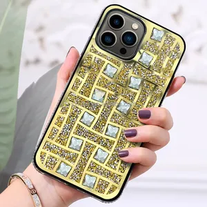 Prezzo di fabbrica Luxury Diamond Inlay Style placca paraurti Design Hard TPU PC Cover posteriore del telefono cellulare per LG K61 Q61 Q51