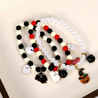Kalung Hewan Peliharaan Motif Labu Halloween, Ornamen Kucing Lucu, Ornamen Anjing untuk Liburan