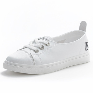 Zapatillas Blancas de Piel Vacuna para Mujer, Estilo Coreano, Versátiles, Casuales, con Elástico, Planas, para Verano - Product Image 5