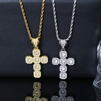 Nouveau collier pendentif croix en zircone synthétique, bijoux de protection et de bénédiction, cadeaux pour hommes et femmes, ensemble de colliers croix hip-hop