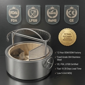 <span class=keywords><strong>Parrilla</strong></span> Redonda Argentina Tipo Gaucho Patagónico con Ganchos para Colgar Carne, Accesorios para Barbacoa, Cocina al Aire Libre - Product Image 5