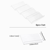 Étagère à épices murale pliable à quatre niveaux en acrylique, design moderne et épuré, pour cuisine, modèle international très demandé